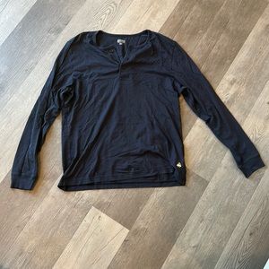 Brooks Brothers Men’s Navy Blue Long Sleeve Henley XL - K21